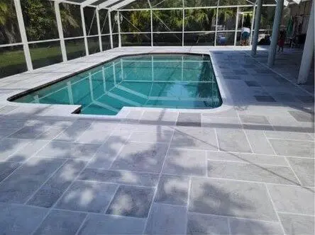 custom-designed stamped concrete pool deck Carson City  NV